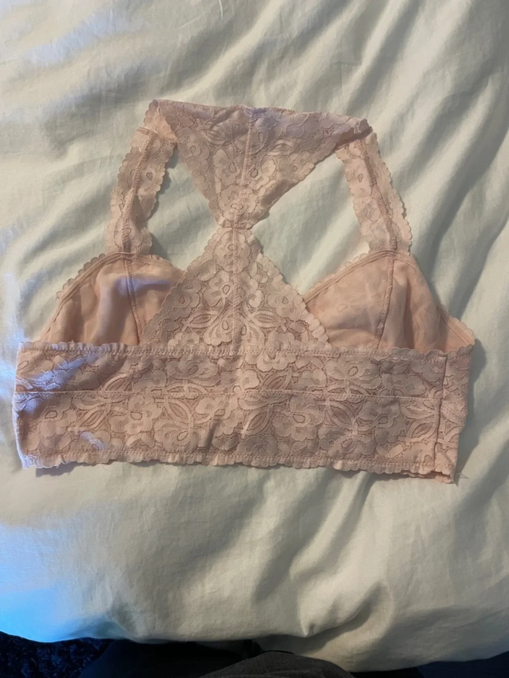 Free People Lace Racerback Bralette in Light Blush - Picture 3 of 5
